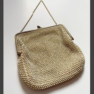 Cream Beaded Purse